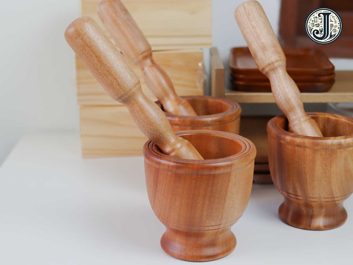 Bộ Cối Chày Gỗ Xà Cừ - Cối 14cm Chày 35cm J000146_thumbnail_0