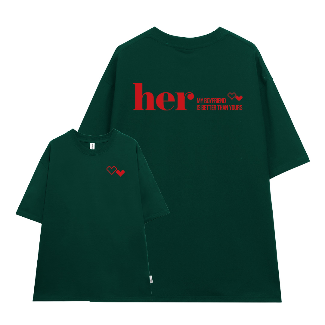 Áo thun cặp đôi couple đáng yêu from rộng ATD1368 Miucho vải cotton cổ tròn in Typography_thumbnail_6