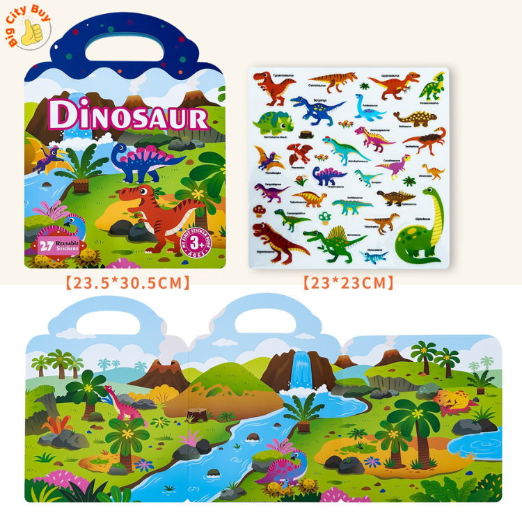 Đồ chơi sticker thạch bóc dán tái sử dụng được nhiều lần, sticker khủng long, các loại động vật dưới biển_thumbnail_3