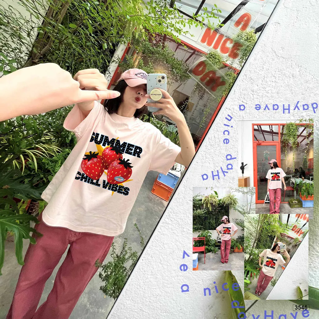 Áo thun boxy nam nữ Dâu Tây Miucho 3546_thumbnail_3