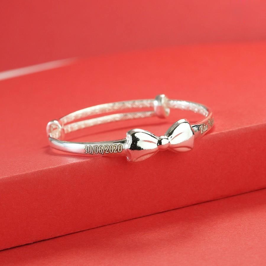Lắc tay bạc cho bé gái hình nơ khắc tên TS0468_thumbnail_3