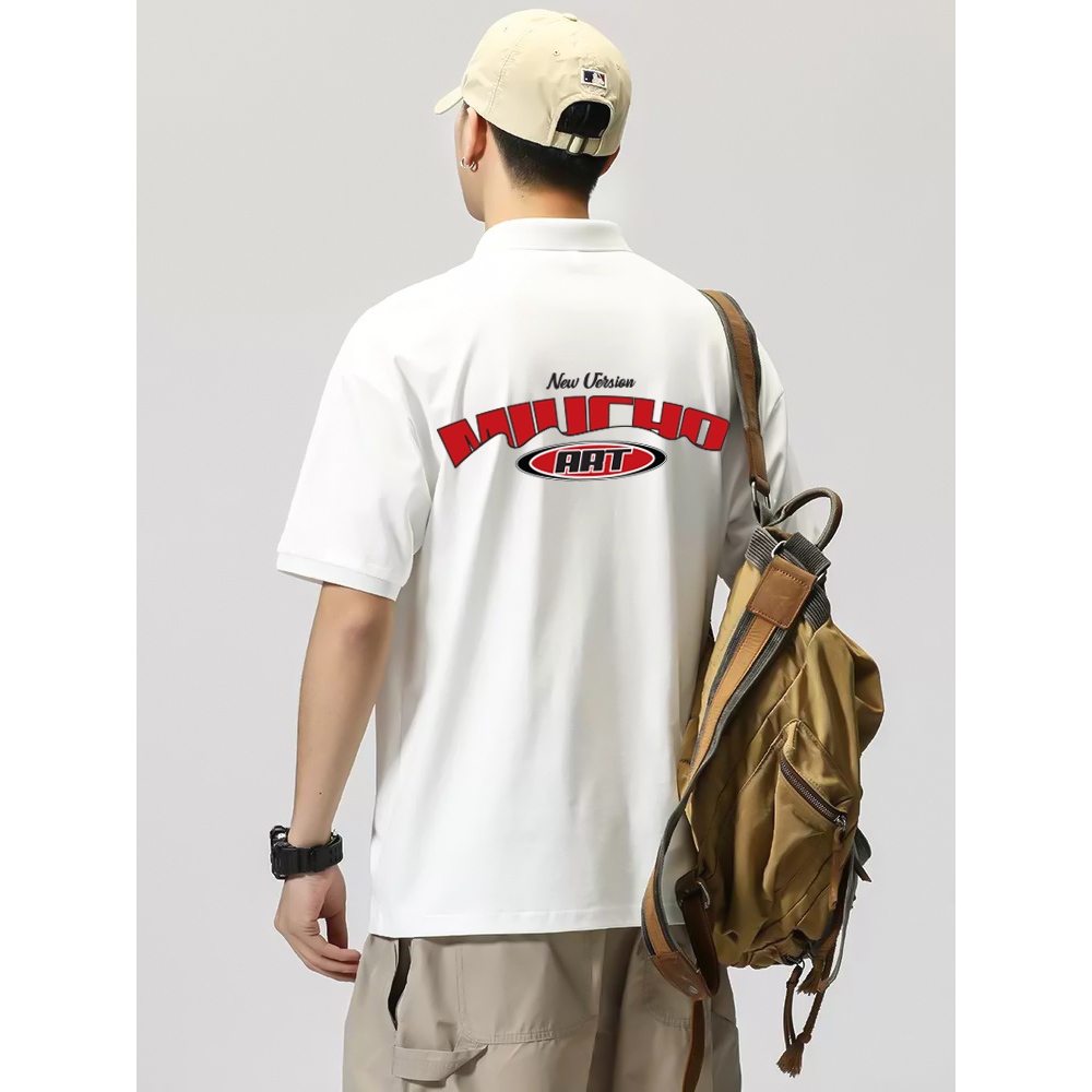 Áo polo nam form rộng PLD600 Miucho Man cotton thoáng mát in graphic_thumbnail_3