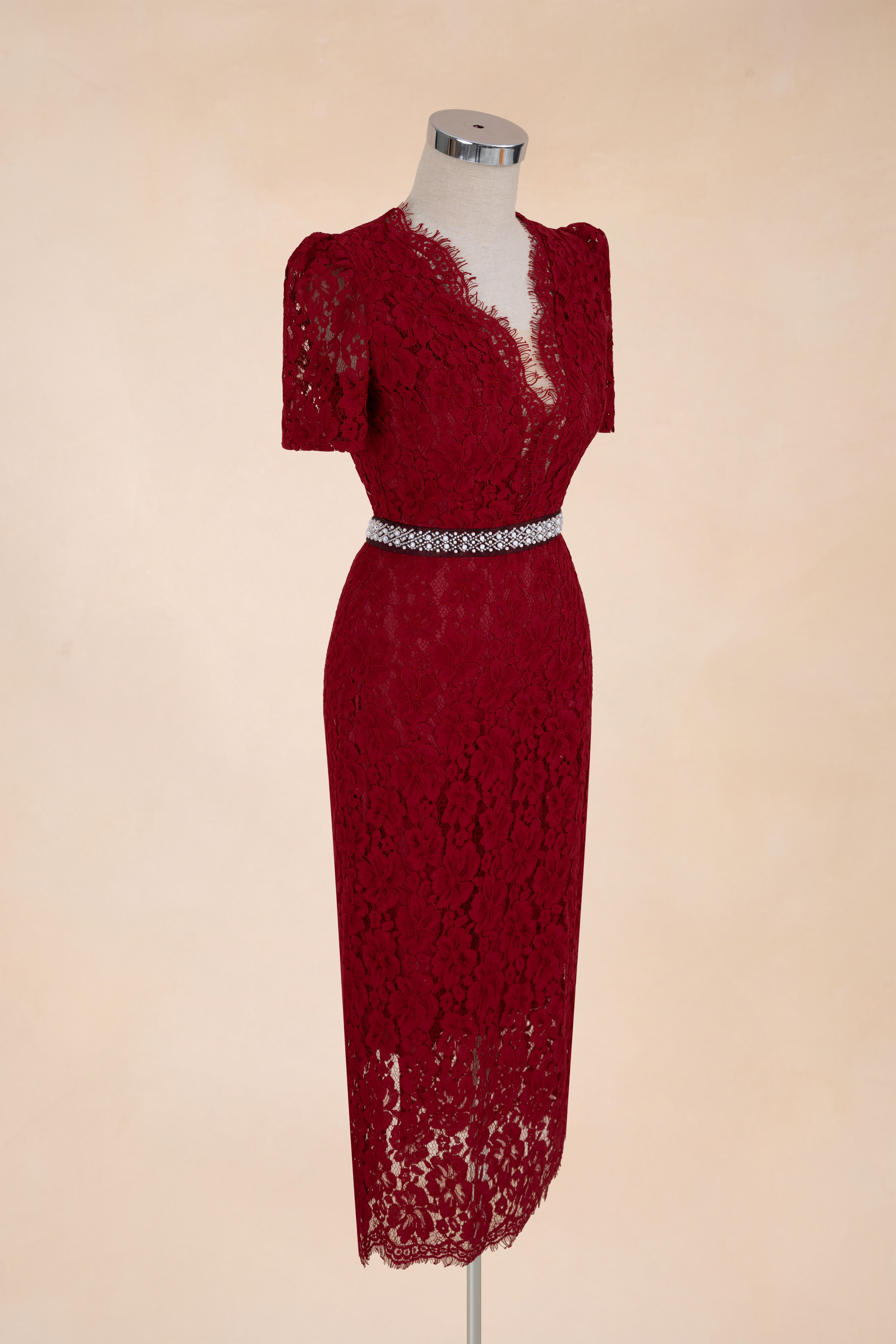 Đầm Bút Chì Tay Cộc Viền Cườm_thumbnail_5