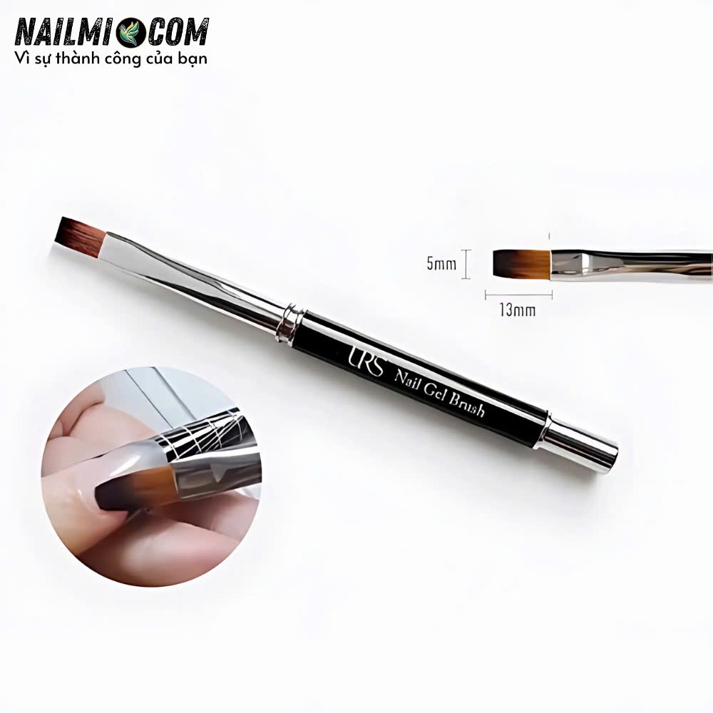 Cọ đắp gel - bản vuông - URS - cán kim loại