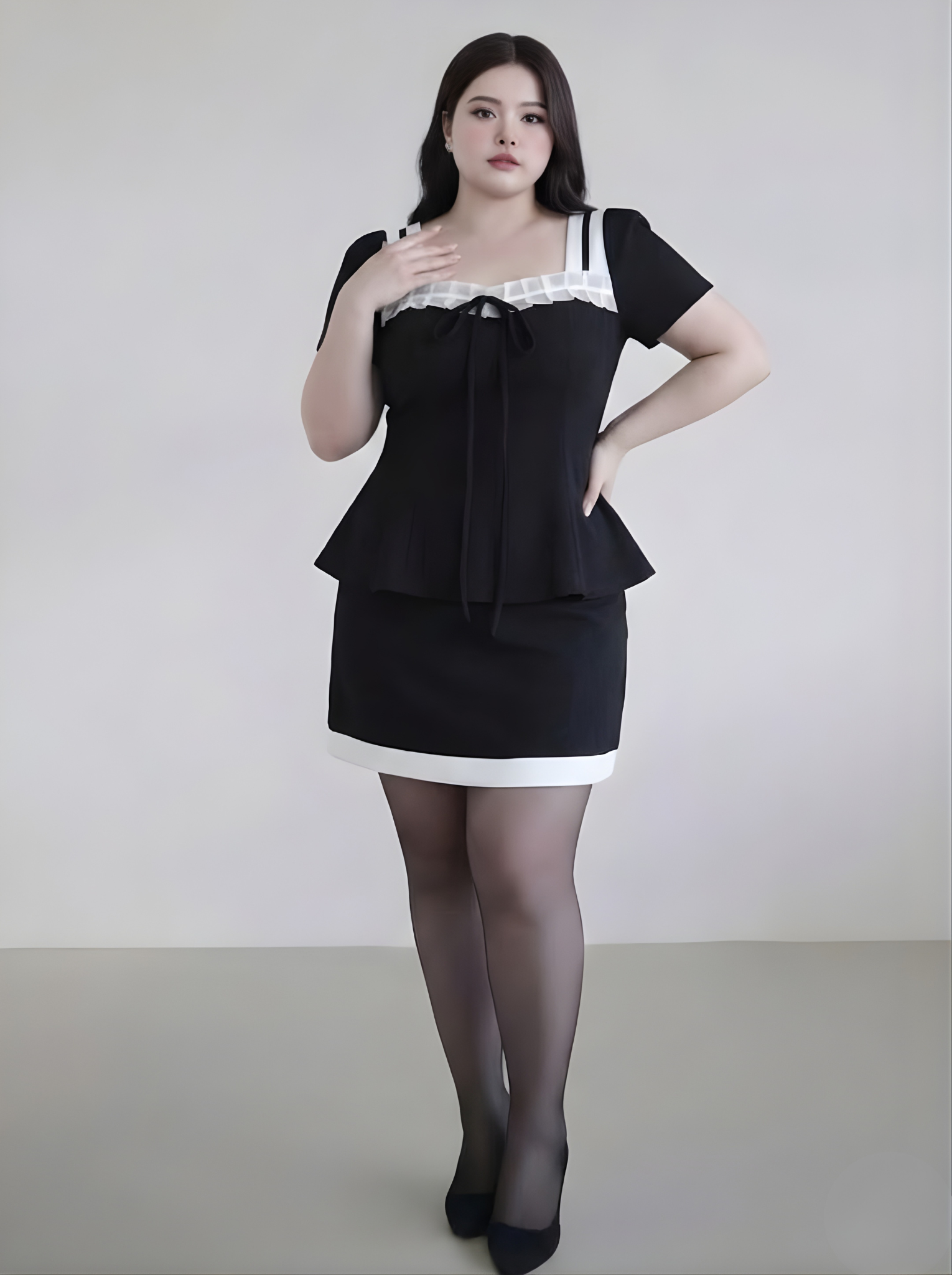 BIGSIZE NỮ - Sét áo kiểu kèm chân váy V-SET010