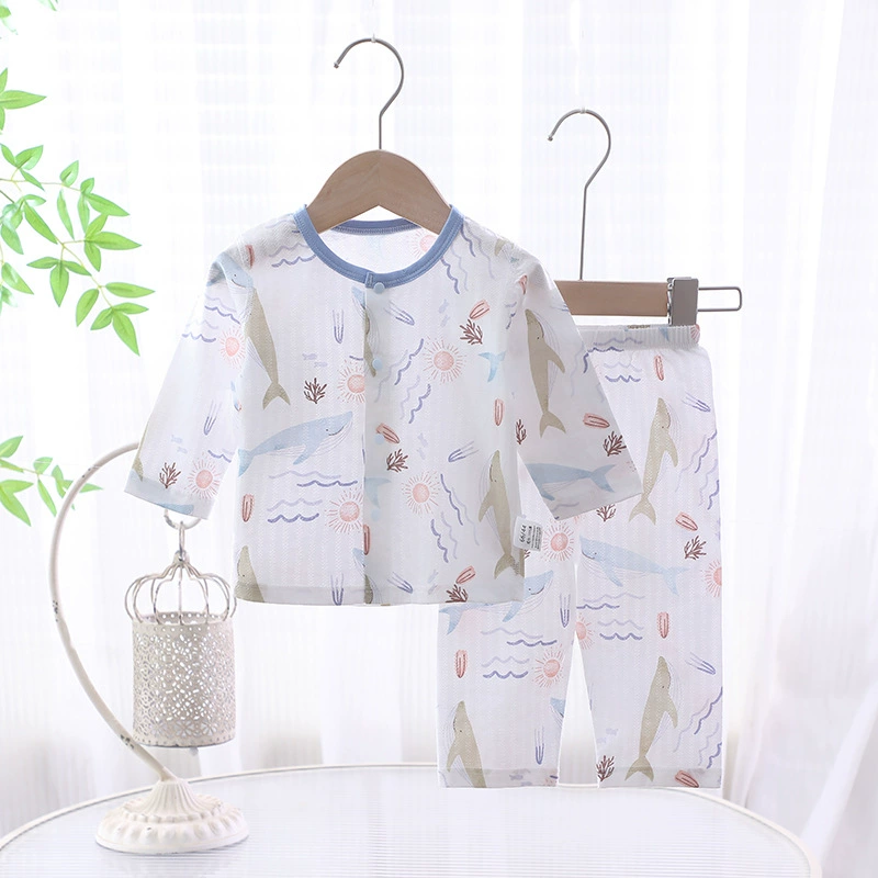 Bộ quần áo mặc nhà cho bé sơ sinh 3–24 tháng – Mặc mùa hè thoáng mát, thấm hút tốt, chất kháng khuẩn 5A, họa tiết dễ thương, 100% cotton dệt họa tiết - Hàng Quảng Châu cao cấp_thumbnail_6