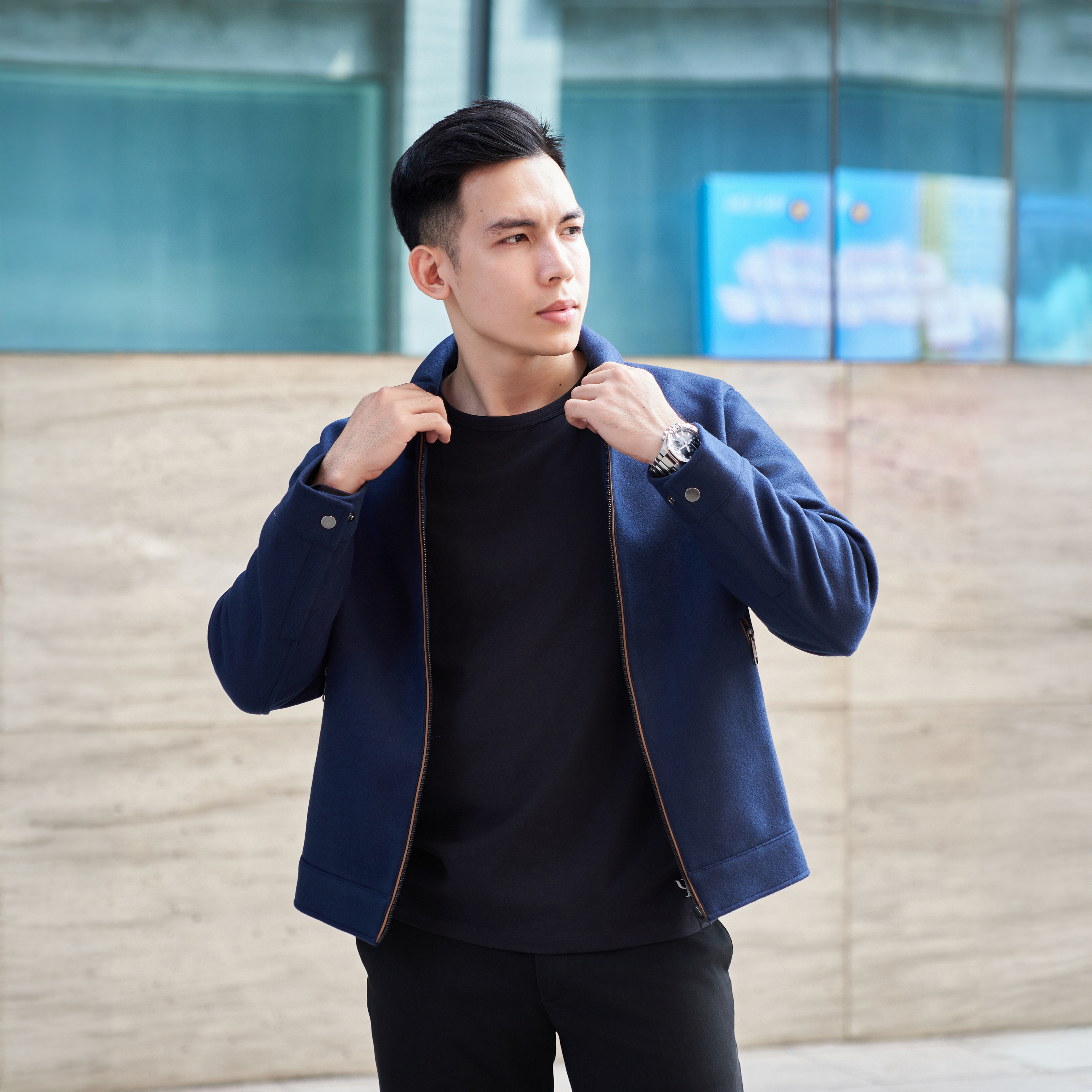 Áo khoác dạ nam Narsis D24027 phong cách trẻ trung, chất liệu giữ ấm tốt.