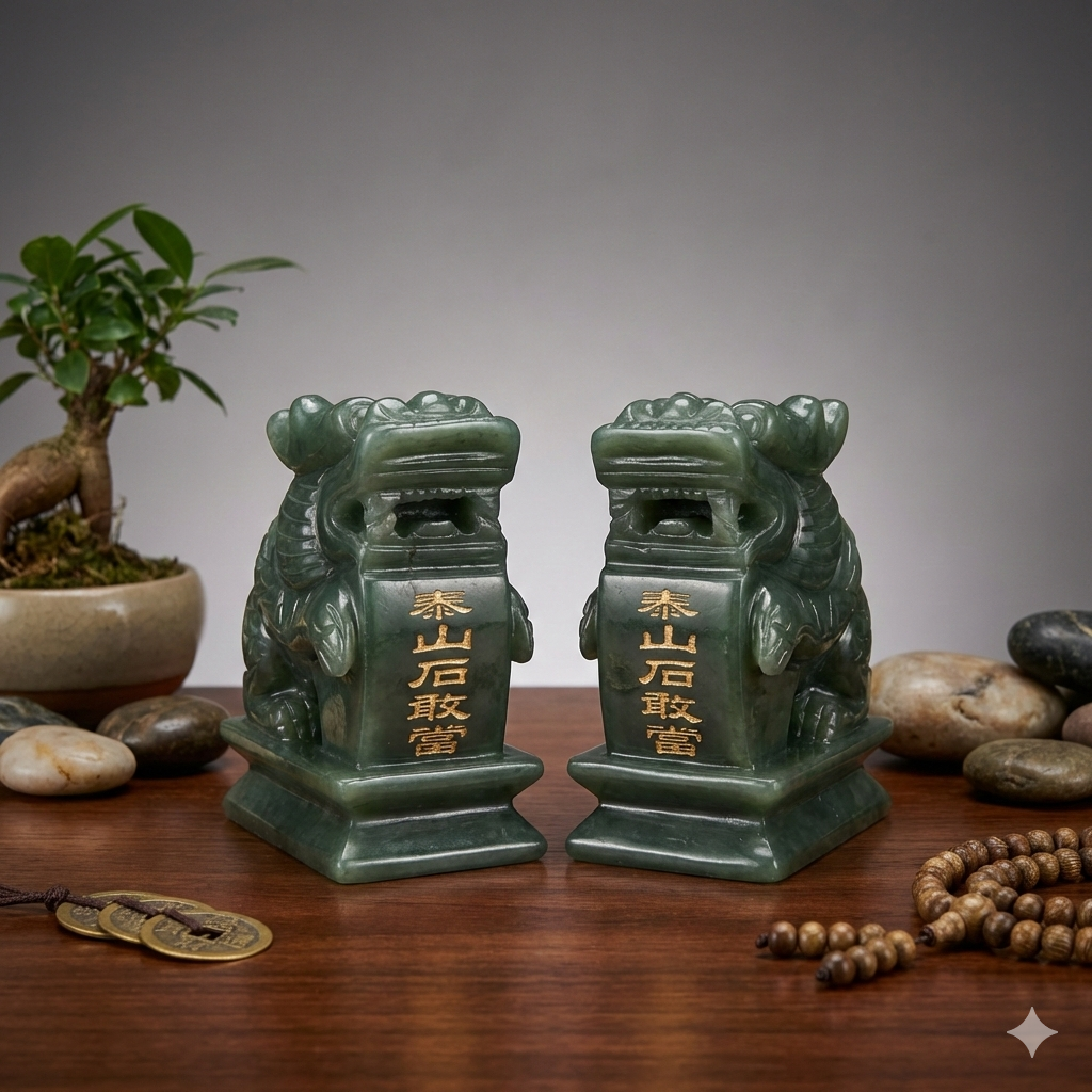 1 Cặp Kỳ Lân Bảo Vệ bằng đá xanh