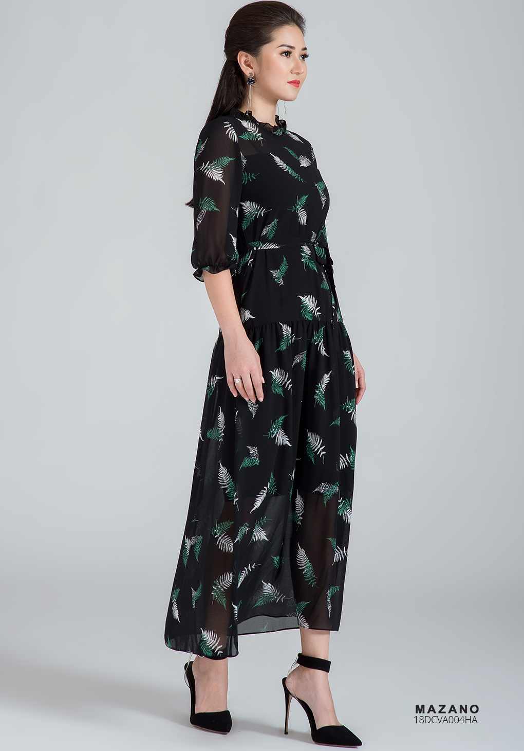 Váy họa tiết cổ bèo thắt nơ_thumbnail_2