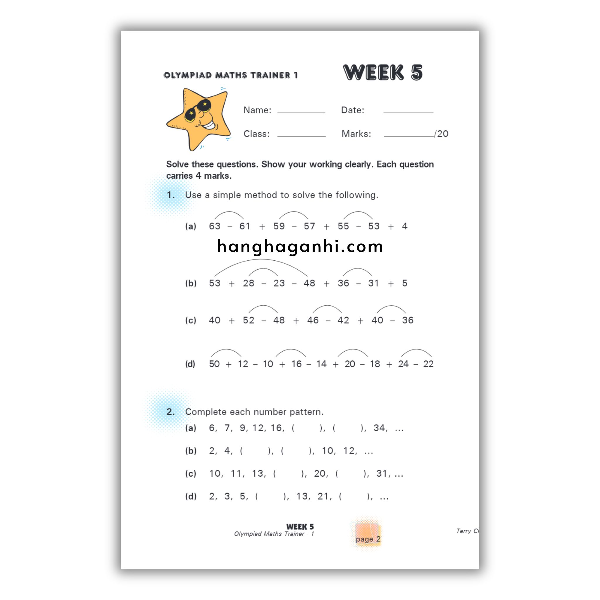 Olympiad Maths Trainer Level 1 in đen trắng - Sách Toán Tiếng Anh Singapore cho bé lớp 1_thumbnail_10