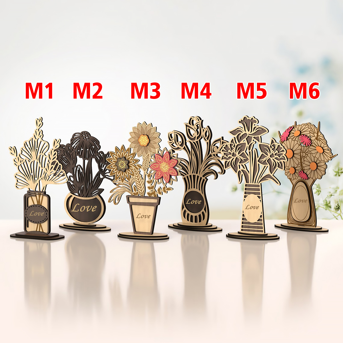 Hoa Bất Tử - Lọ hoa bằng gỗ trang trí, để bàn học, bàn làm việc. Lọ hoa không bao giờ héo_thumbnail_1