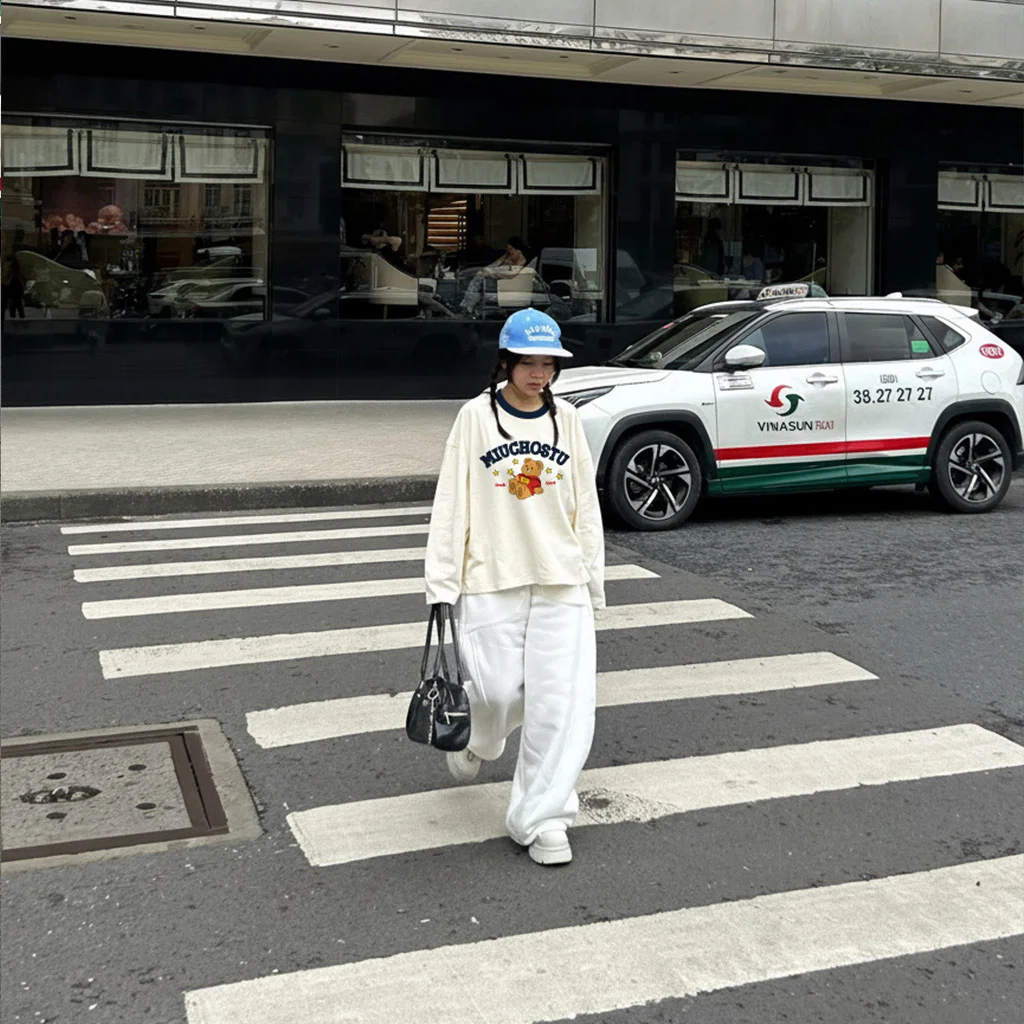 Áo thun Tết Bính Ngọ boxy tay dài phối cổ Gấu Teddy dễ thương Miucho vải thoáng mát 3012_thumbnail_3