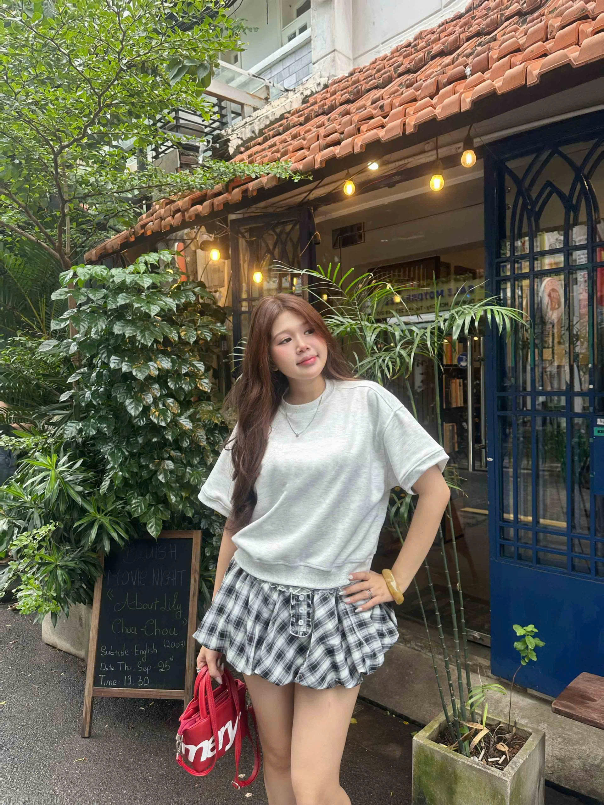 Áo sweater trơn tay ngắn form boxy ST00051 Miucho cổ tròn vải nỉ 2 da_thumbnail_6