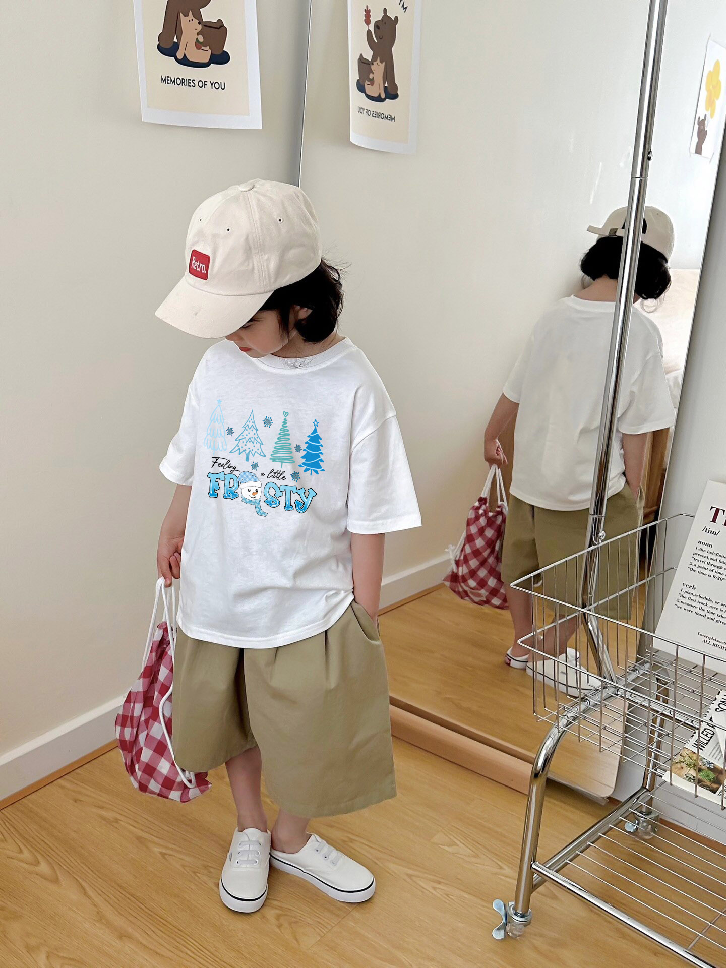 Áo thun bé gái giáng sinh noel from rộng chất vải cotton thoáng mát AED1704 Miucho Kid in artwork_thumbnail_5