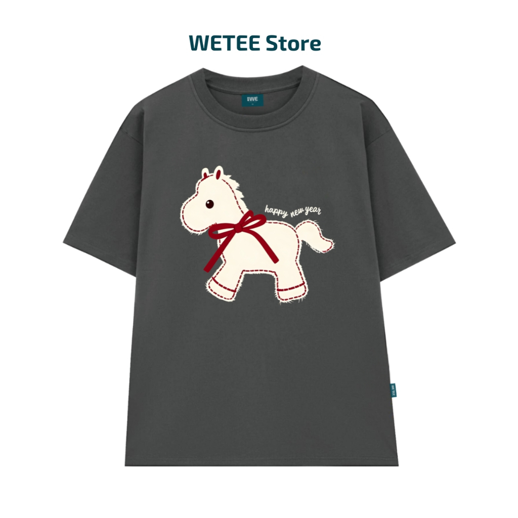 Áo thun unisex UX30-1129 hình Ngựa Happy New Year dáng oversized WETEE_thumbnail_8