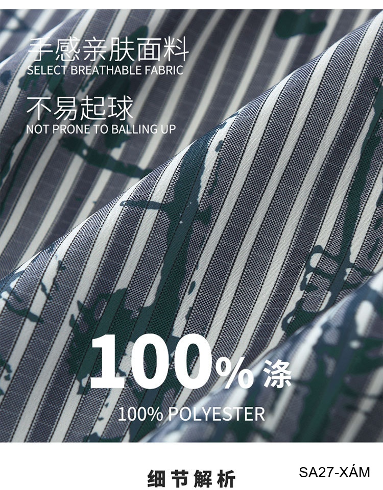 SA27 - Áo sơ mi nam ngắn tay họa tiết sọc và vẽ tay phong cách streetwear, chất liệu polyester mềm mại, form rộng thoải mái_thumbnail_7