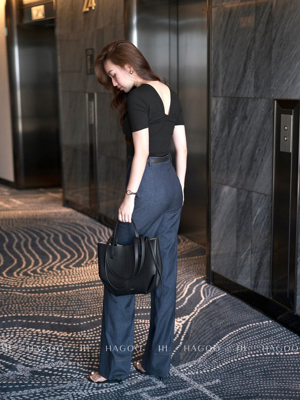 Áo thun lưng xoắn cúc đồng HAGOO_thumbnail_2