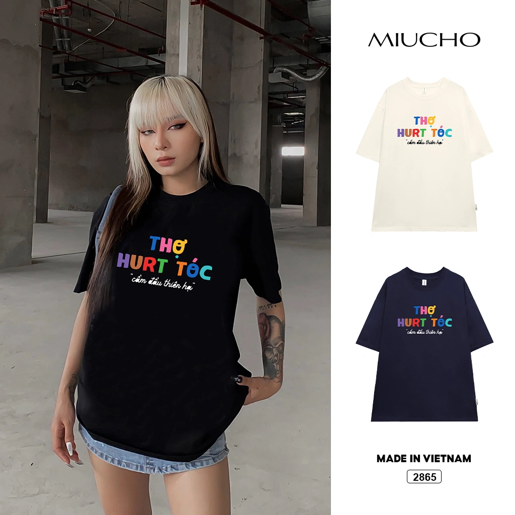 Áo thun nam nữ oversize Miucho Club chất vải dày dặn thoáng mát chuẩn form dễ phối in typography 2865