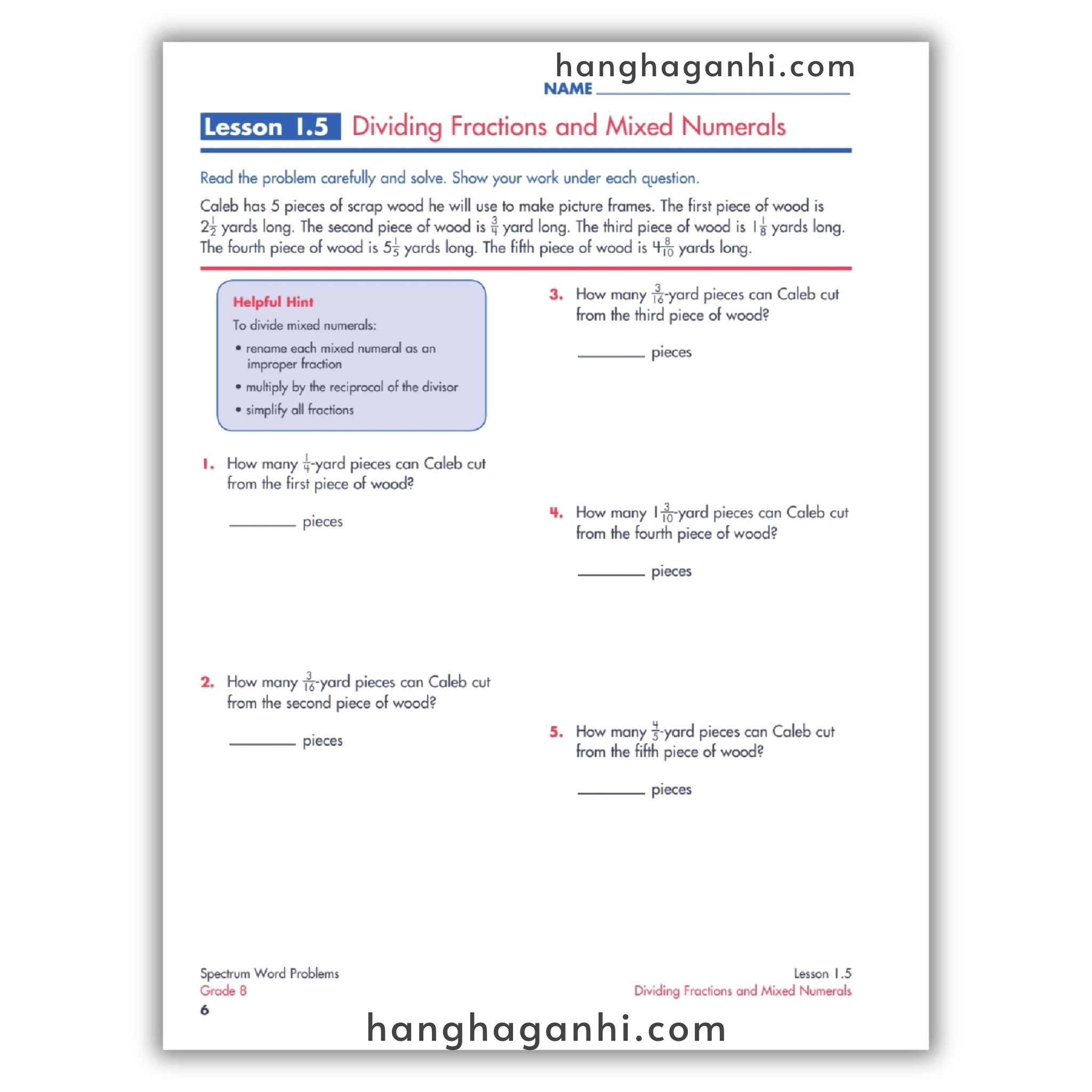 Sách Spectrum Word Problems Workbook Grade 8_thumbnail_4