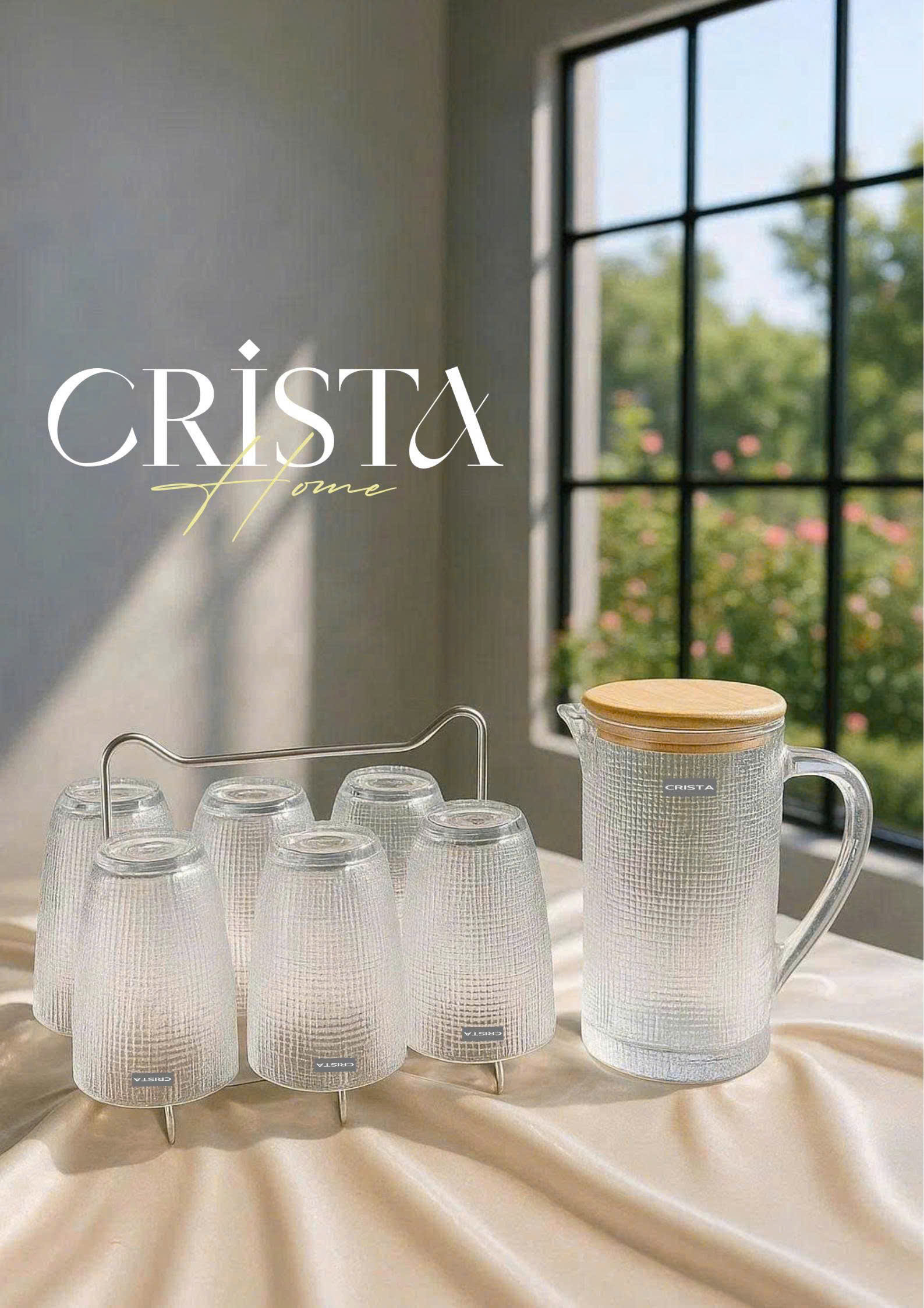 Bộ 6 cốc thủy tinh CRISTA HOME  vân lưới dập nổi 420 ml_thumbnail_47