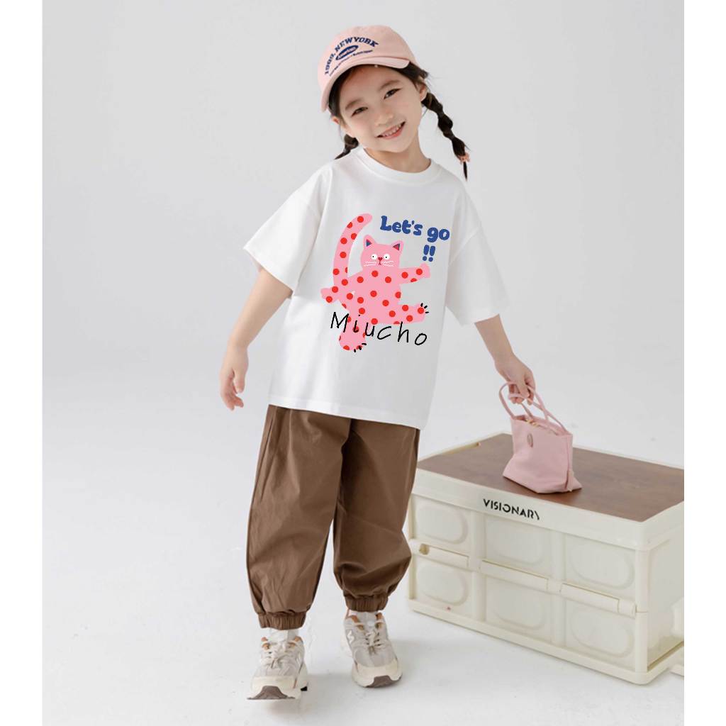 Áo thun cho bé gái hoạt hình form rộng AED1178 Miucho Kid tay ngắn cổ tròn in graphic_thumbnail_3