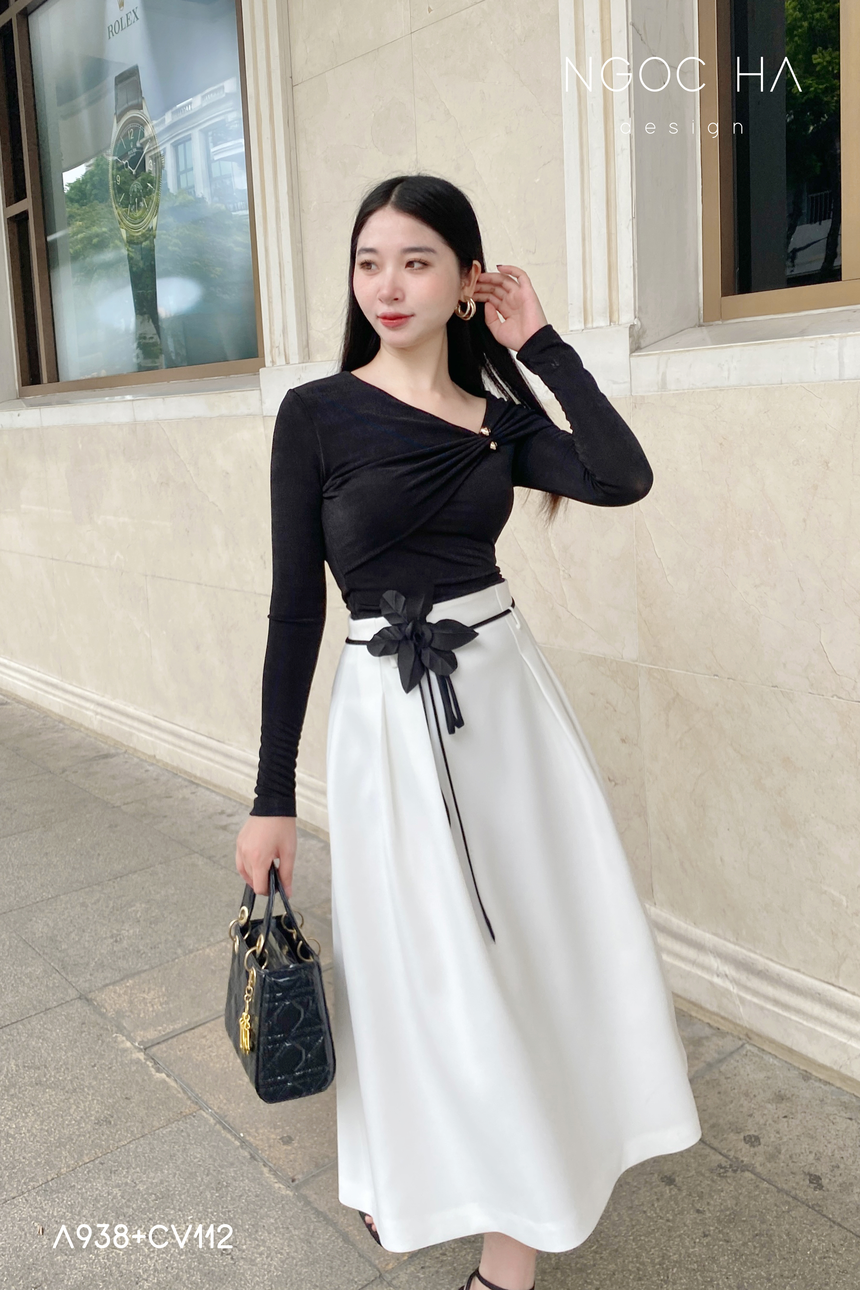 Belle Top_ Áo Thun Nhún Lệch Cổ Dài Tay A938_thumbnail_8