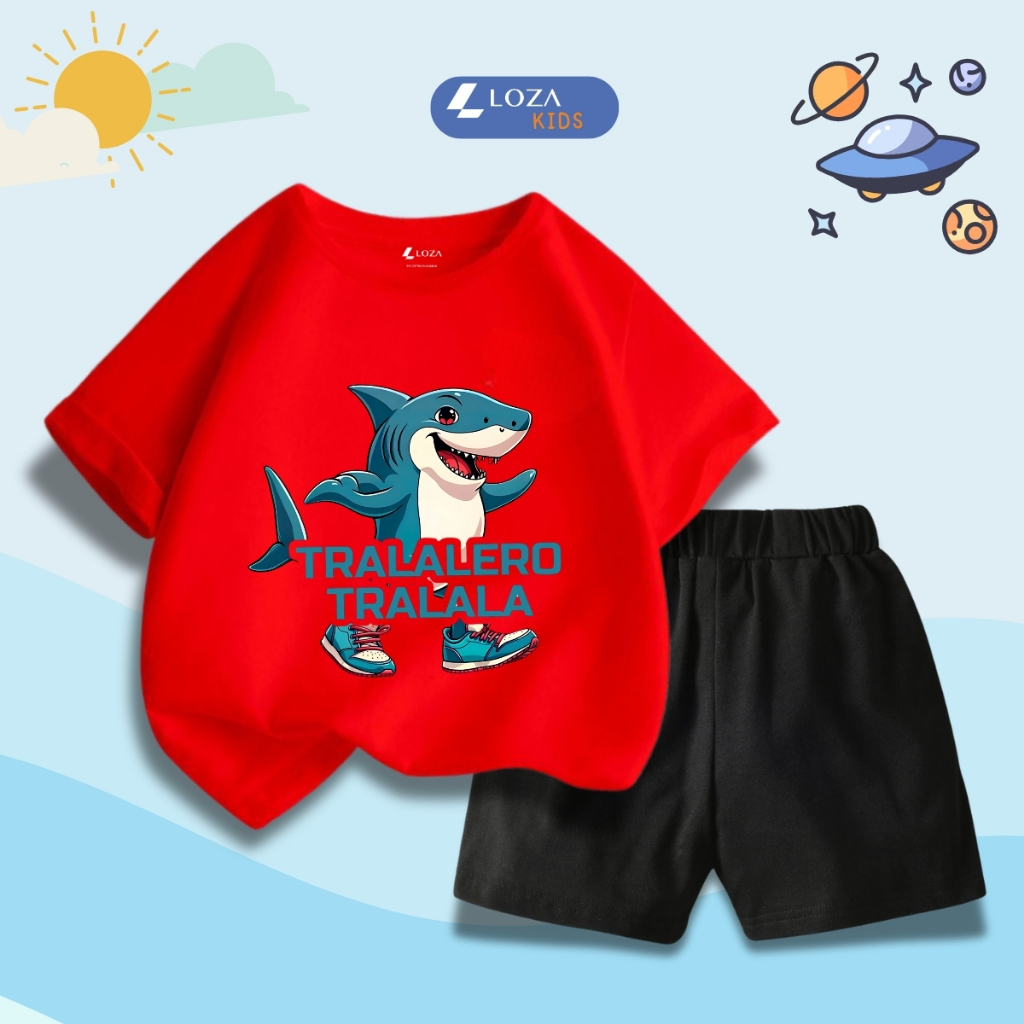 Bộ đồ bé trai in hình Tralalero Tralala -  Loza Kids SB386_thumbnail_2