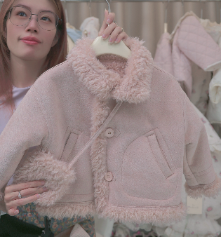 (M106) Áo khoác da lộn lông hồng_thumbnail_0