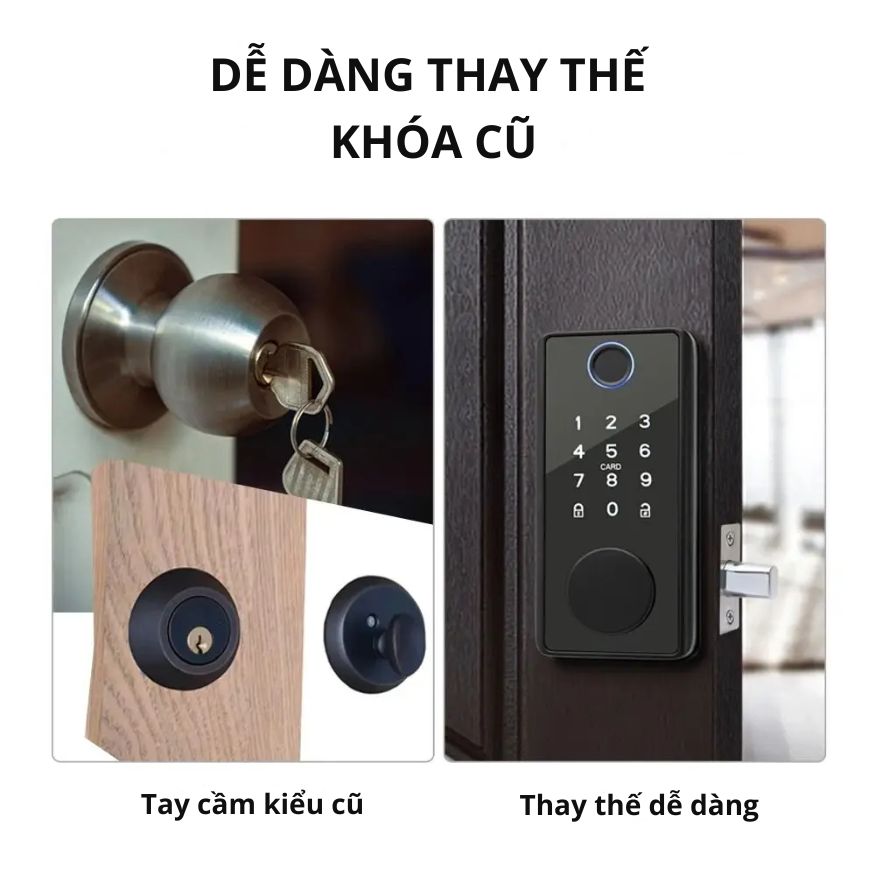 Khóa Cửa Thông Minh Kachi MK44 – Mở Khóa App Tuya + Vân tay + Chìa khóa + Thẻ từ + Mã số_thumbnail_3