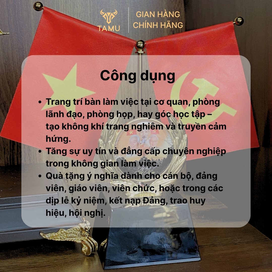 Bộ Cờ Trang Trí Bàn Làm Việc Kèm Đế Pha Lê Đen Cao Cấp_thumbnail_6