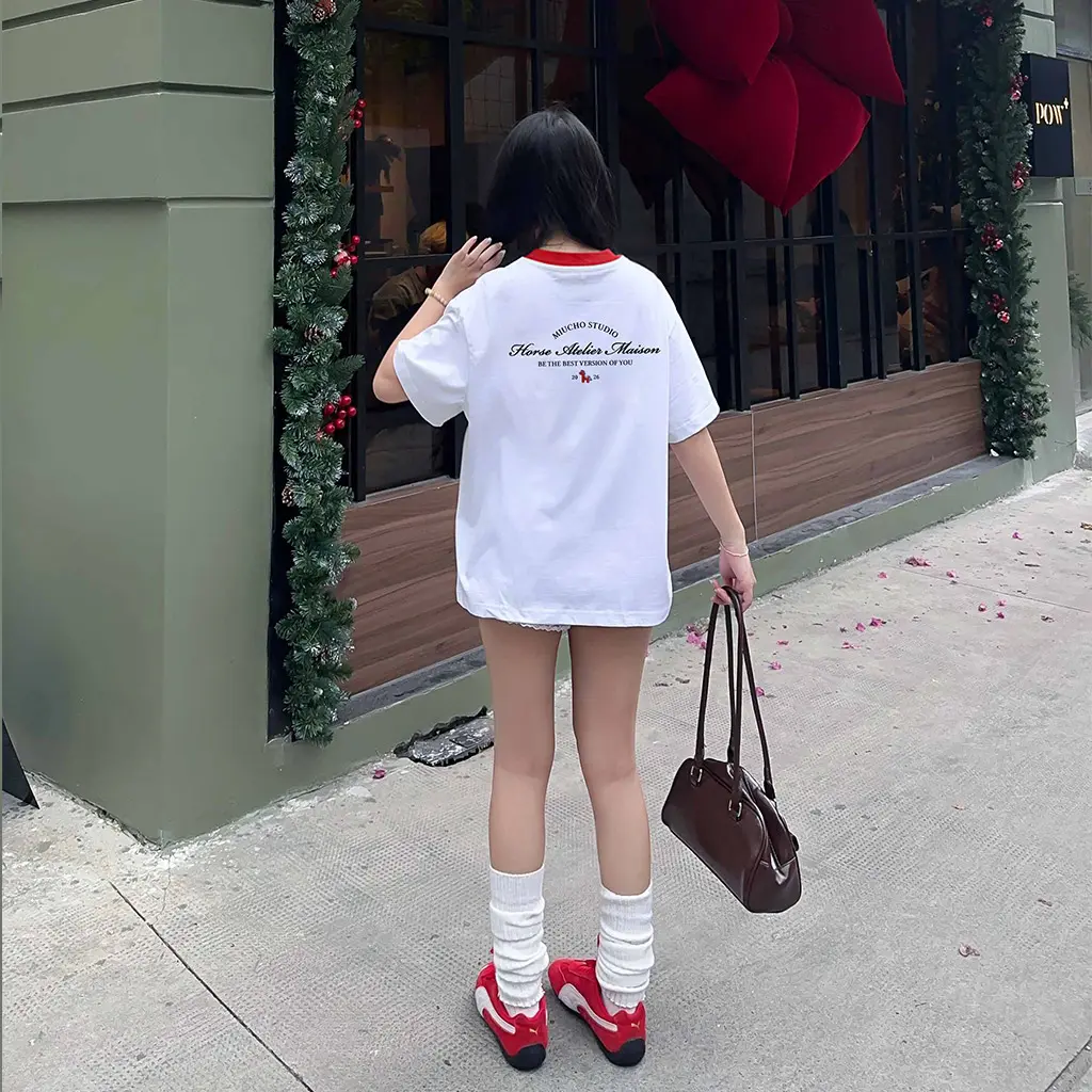 Áo thun tết basic form boxy phối cổ Miucho vải mềm mại thoáng mát tôn dáng 2975_thumbnail_4