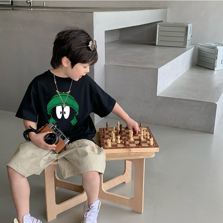 Áo thun cho bé trai bé gái form rộng vải cotton thoáng mát AED1007 Miucho Kid in artwork_thumbnail_5