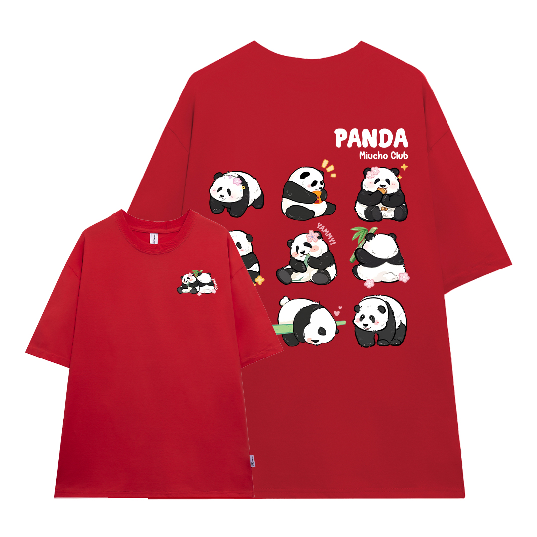 Áo thun Gấu trúc panda dễ thương form rộng local brand ATD1221 Miucho tay ngắn vải cotton thoáng mát cổ tròn in mix_thumbnail_11