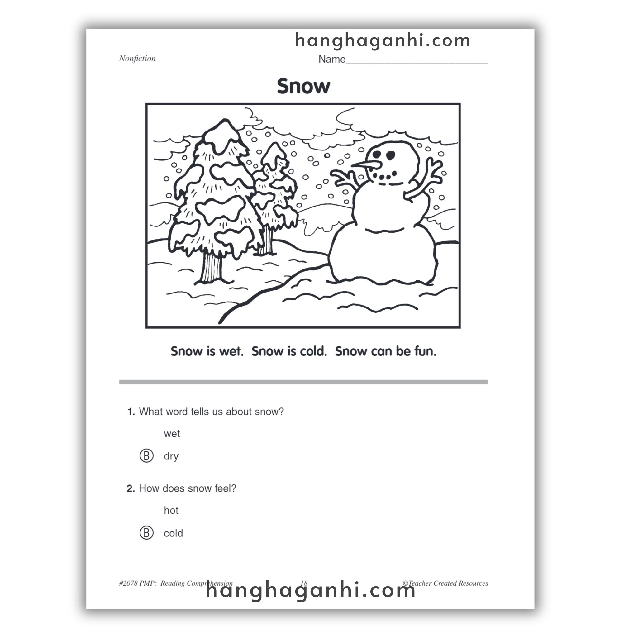 Reading Comprehension Grade K Teacher Created Resources, sách đọc hiểu lớp K_thumbnail_11