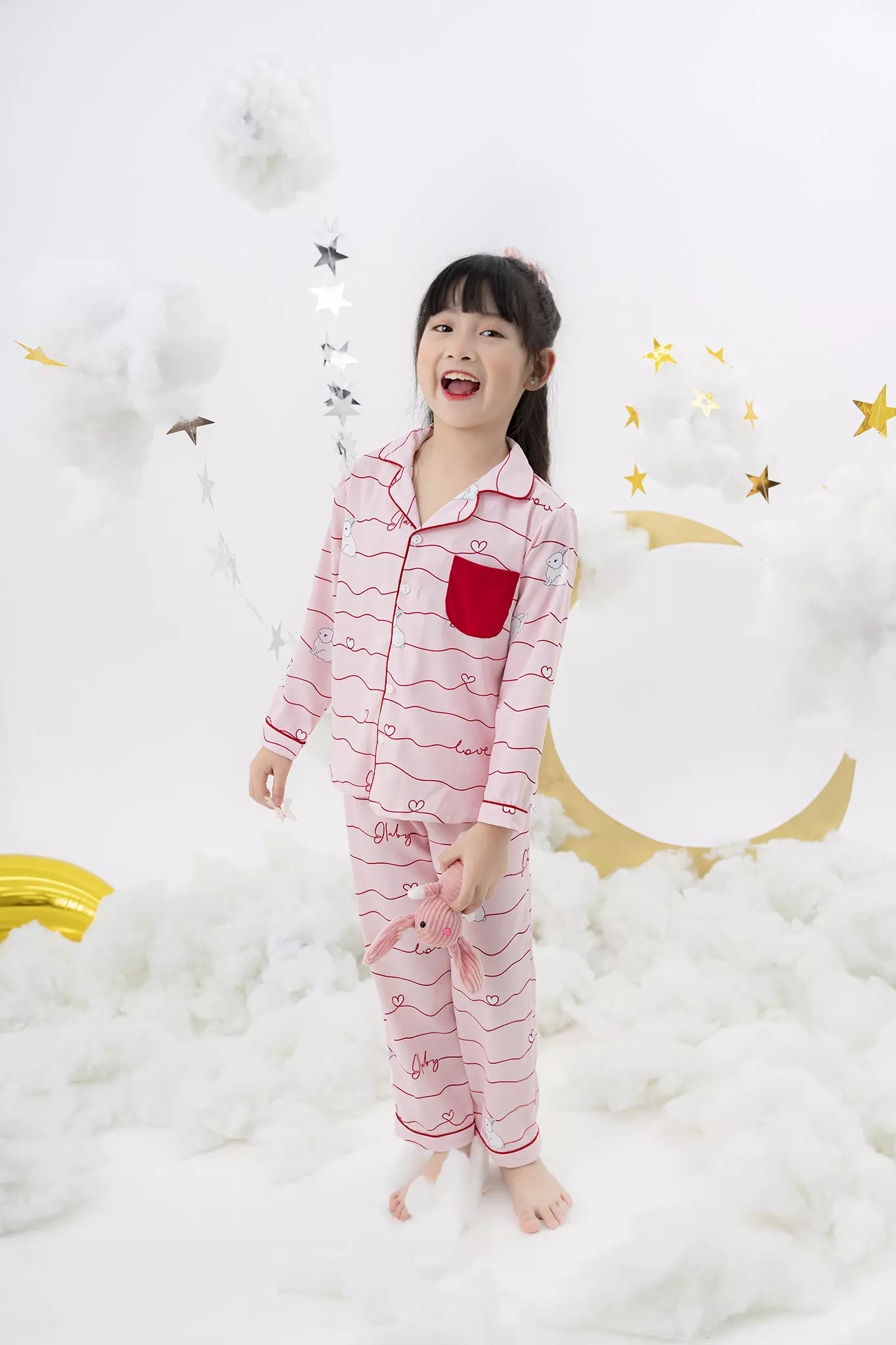 [ Outfit mềm mại ] Pyjama cổ ve dài tay phối túi_thumbnail_3