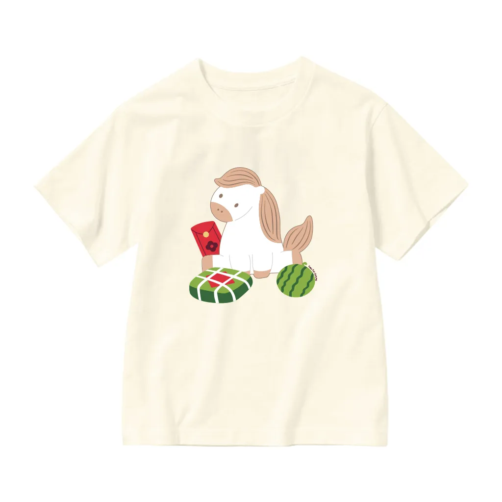 Áo thun Tết bé gái Kado vải cotton thoáng mát tay ngắn cổ tròn hình Ngựa in artwork 2944_thumbnail_9