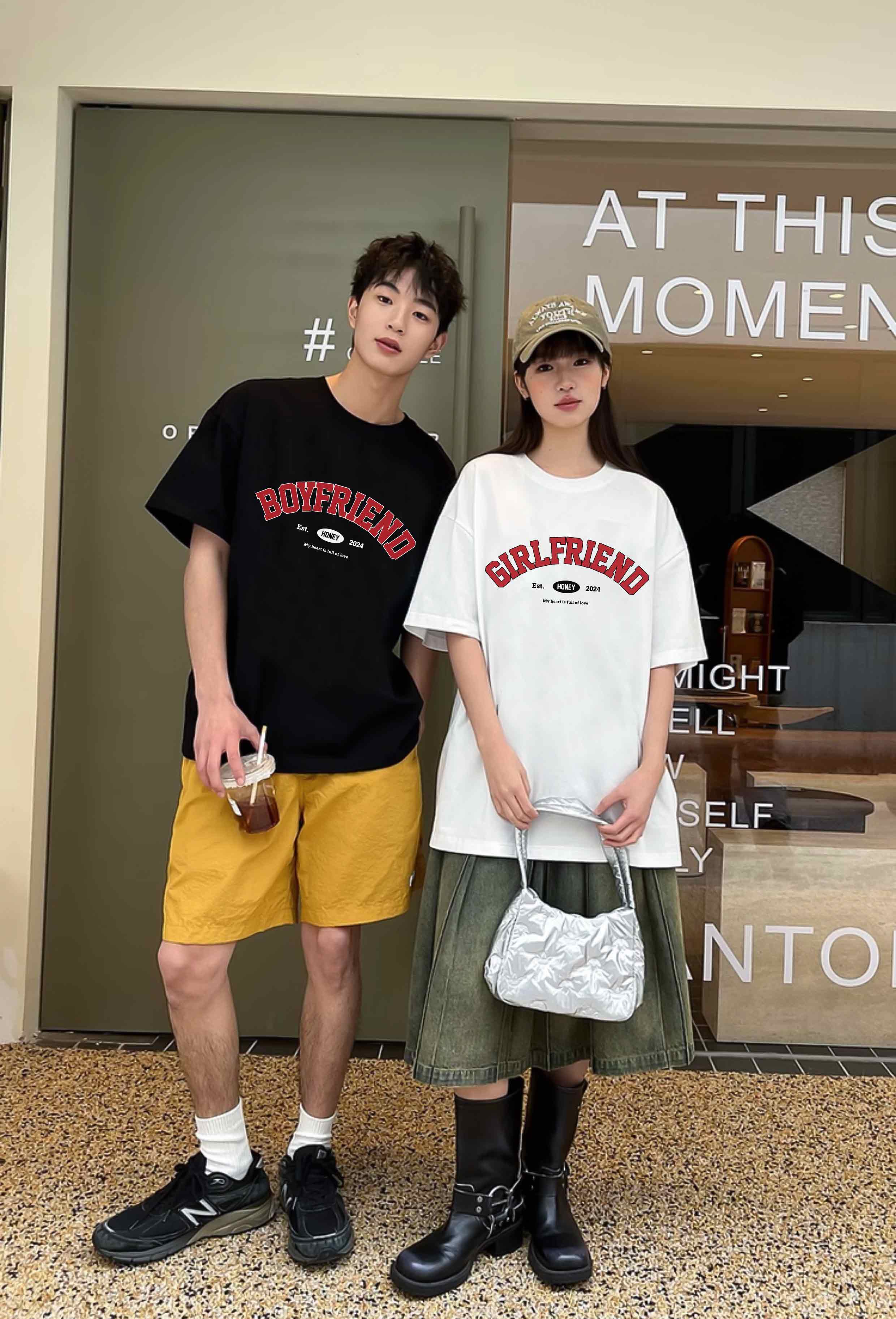 Áo thun cặp nam nữ đôi BOY GIRL form rộng vải cotton co giãn thoáng mát ATD1651 Miucho in mix_thumbnail_4