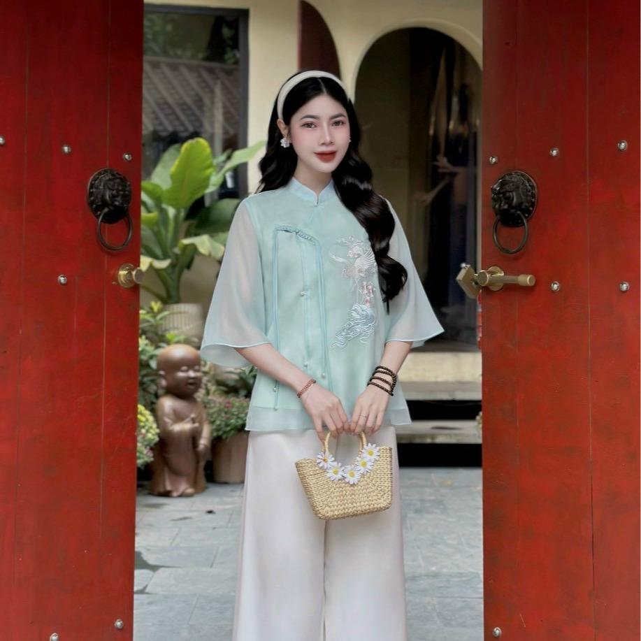 PP23 Pháp phục Voan tơ lễ chùa thêu chim hạc Tinh Nhi_thumbnail_7