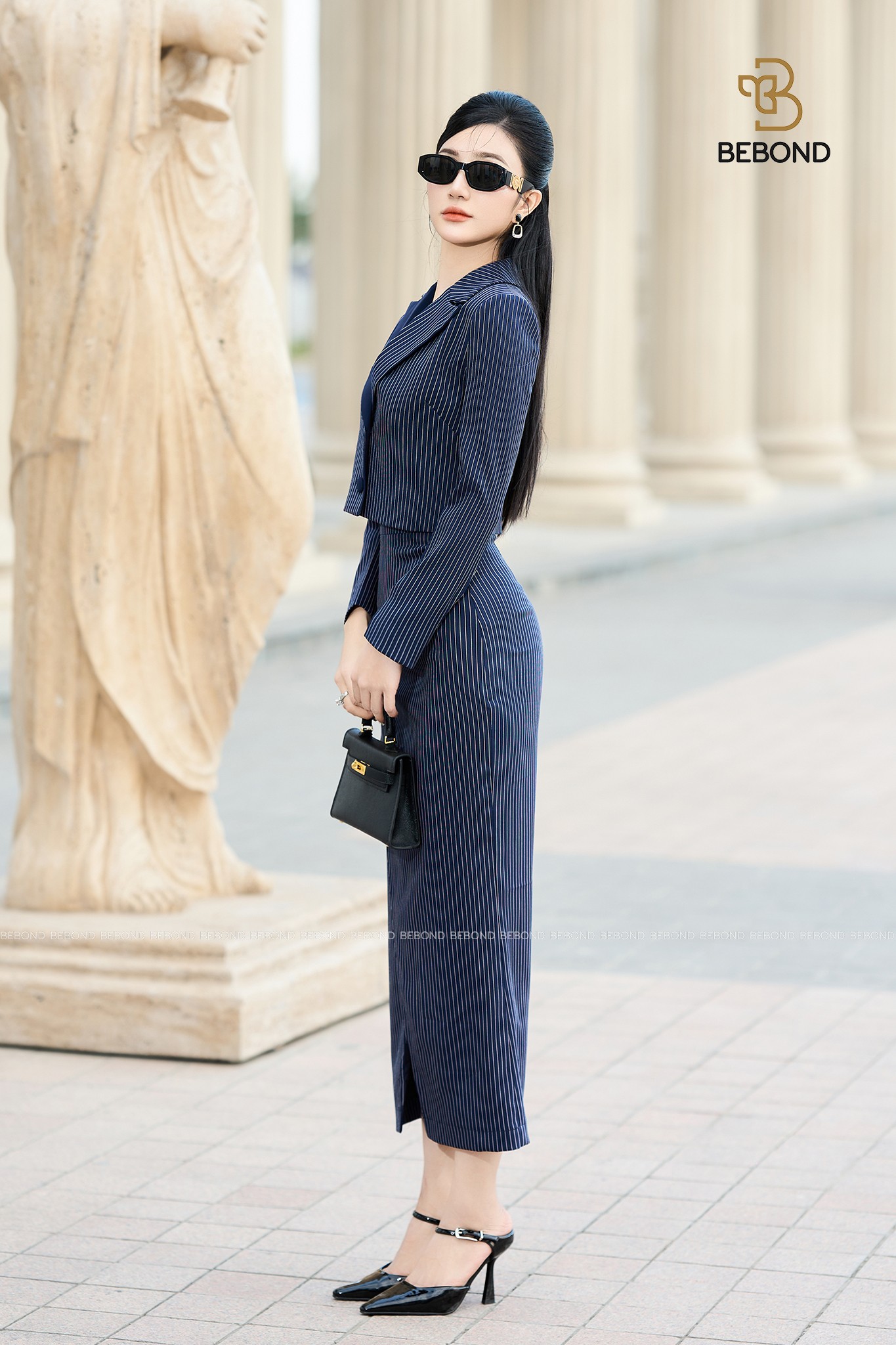 Set vest LAYLA sọc màu XANH