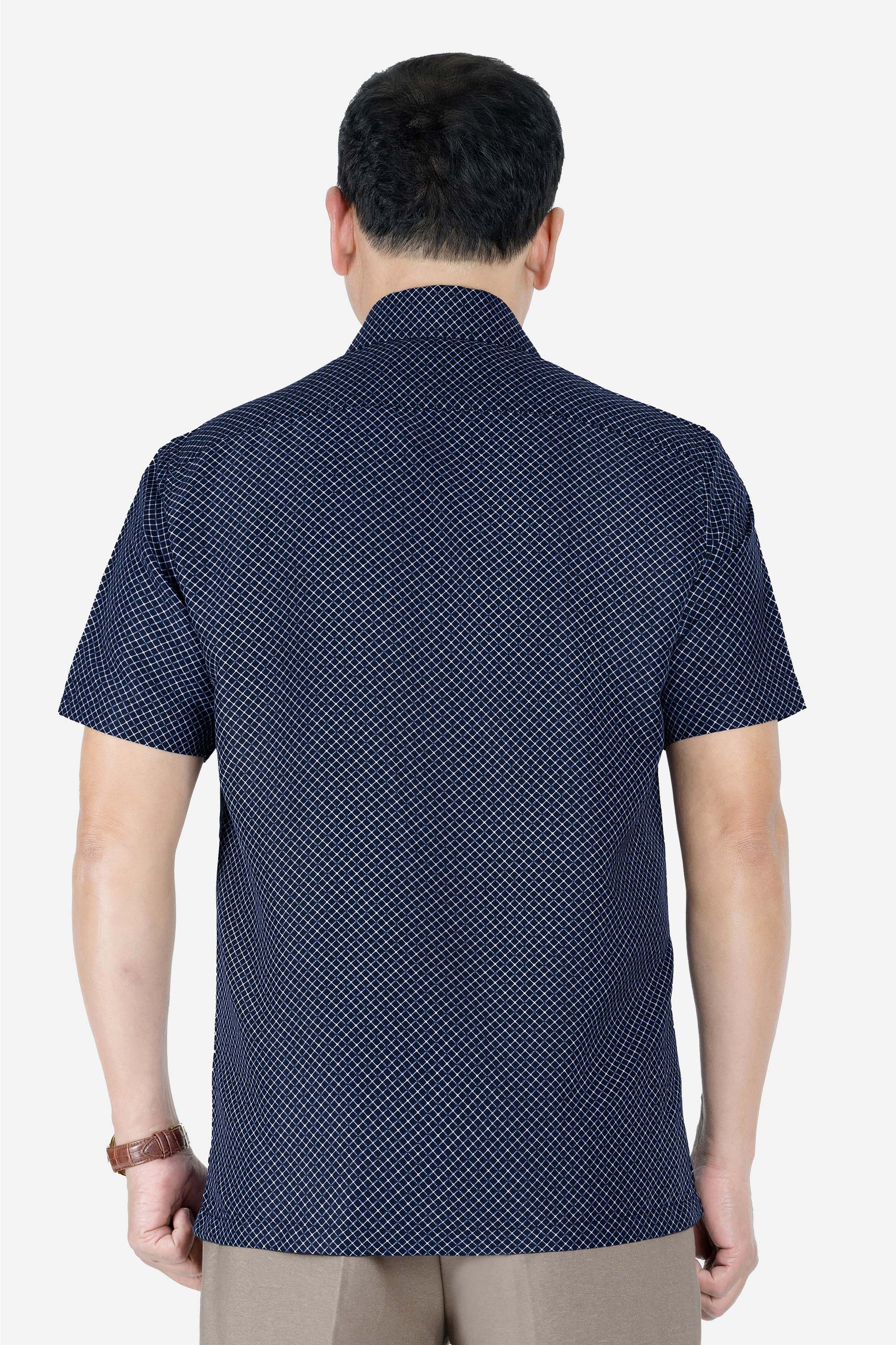 Sơ Mi Họa Tiết Nam Trung Niên ANCHI Chất Liệu Cotton Phom Suông Vạt Ngang Màu Đen_thumbnail_29