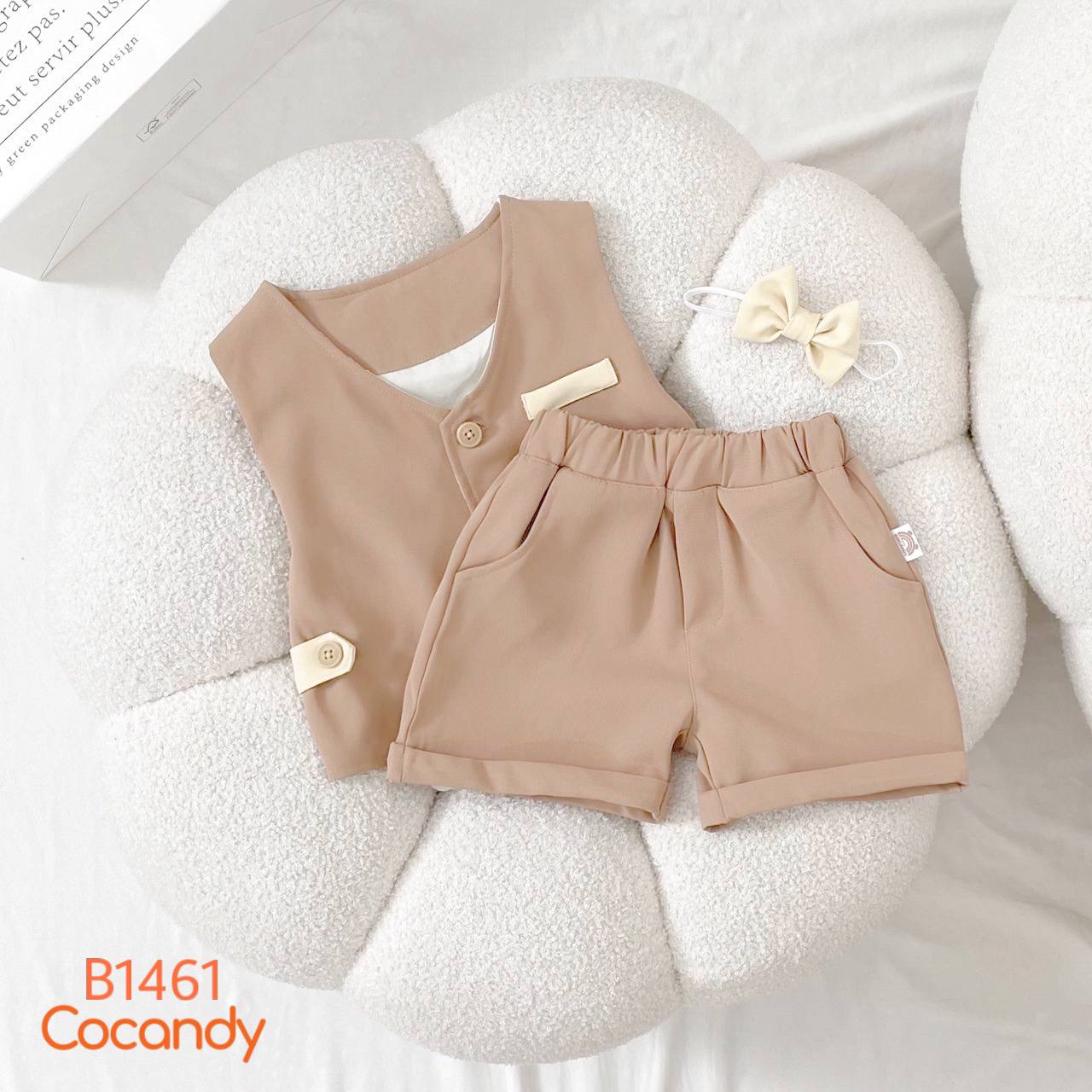 Bộ cộc gile NÂU NHẠT 2 sườn phối cúc_thumbnail_0