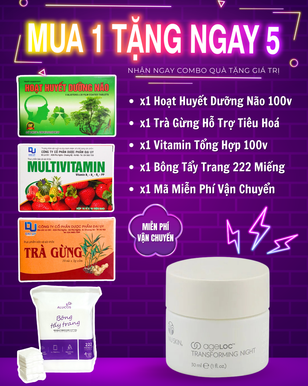 Kem dưỡng da ban đêm ageLOC Transforming Night Nuskin