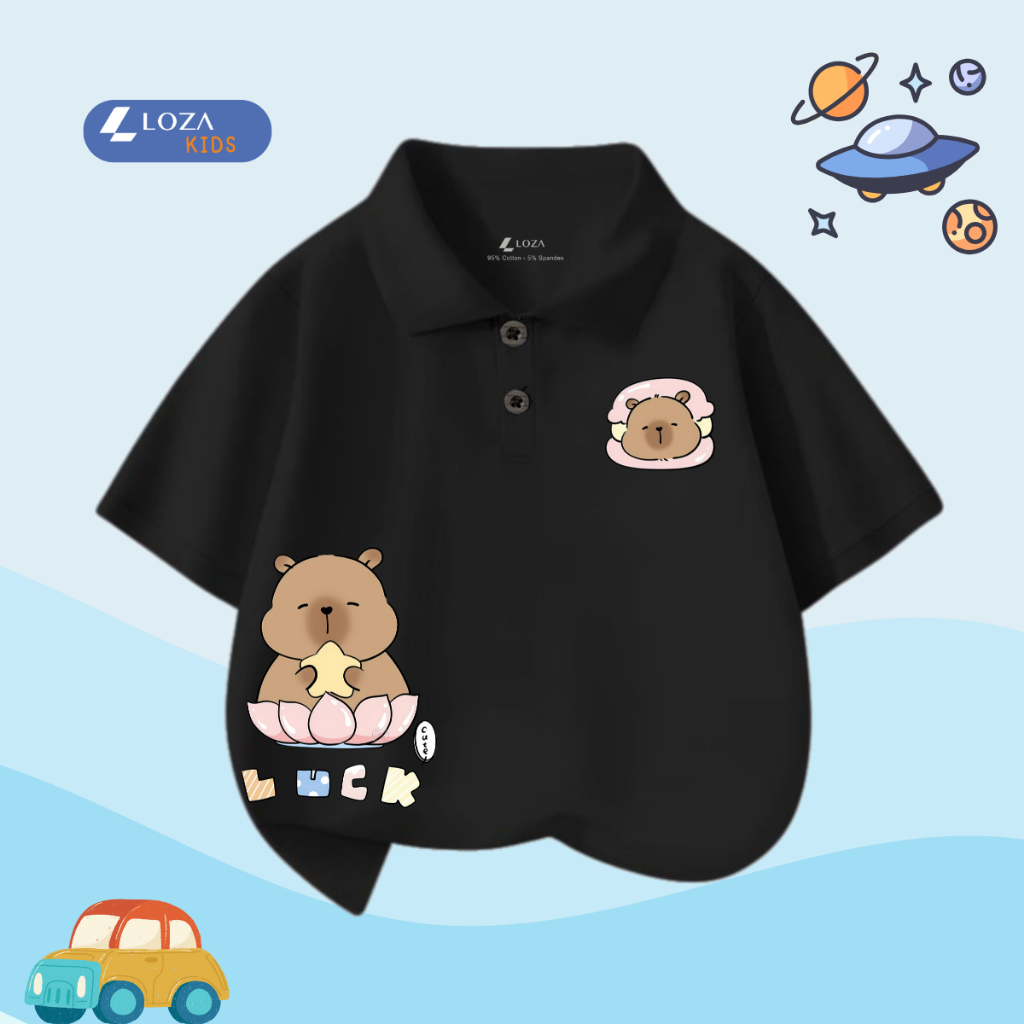 Áo polo bé trai in hình Capy Luck - Loza Kids PL3097_thumbnail_0