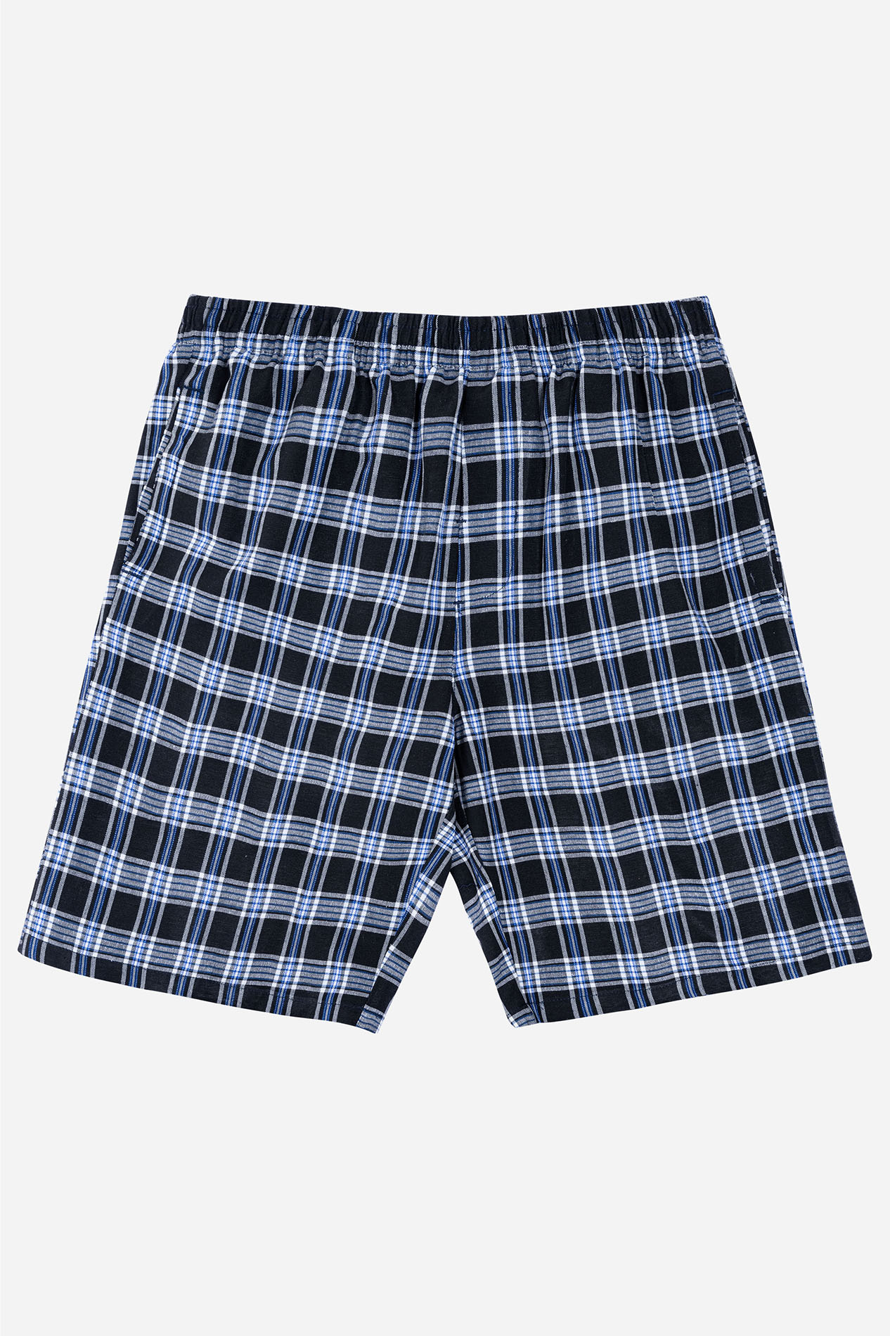 Quần Soọc Kẻ Caro Nam Trung Niên ANCHI Chất Liệu Cotton Dáng Suông Dài Qua Gối Màu Đen Xanh