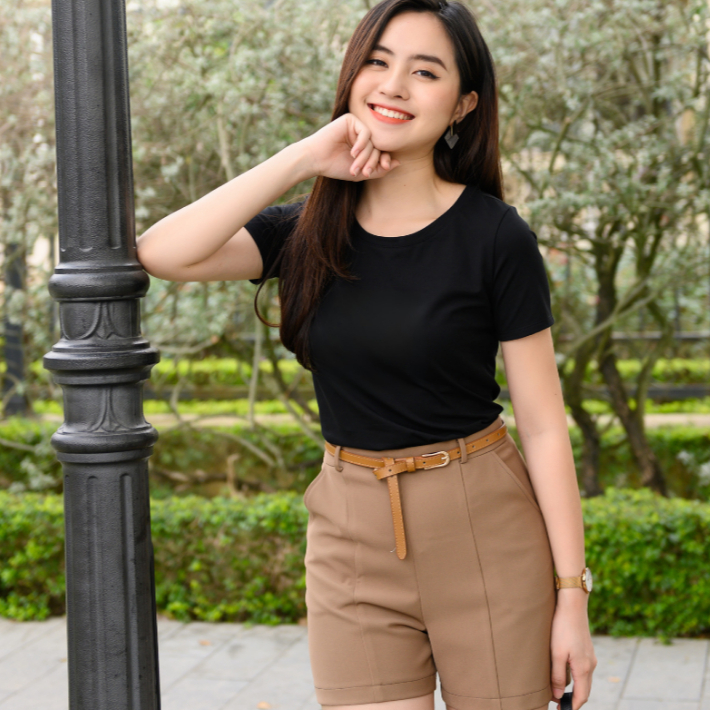 Áo  thun cotton trơn phom suông