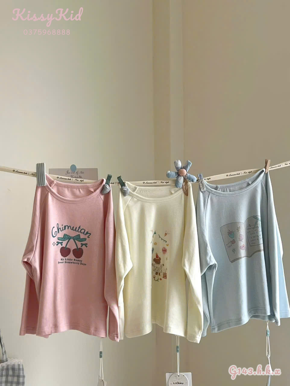(G143) Áo thun mỏng 3 màu hồng, kem và xanh_thumbnail_0