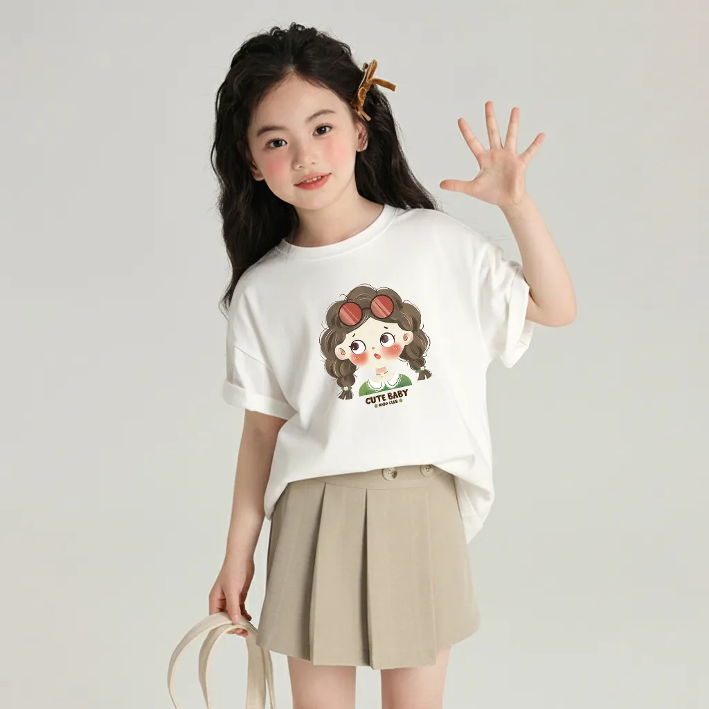 Áo thun bé gái cute baby Kado vải cotton thoáng mát thấm hút tốt thoải mái vận động in mix 2932_thumbnail_2