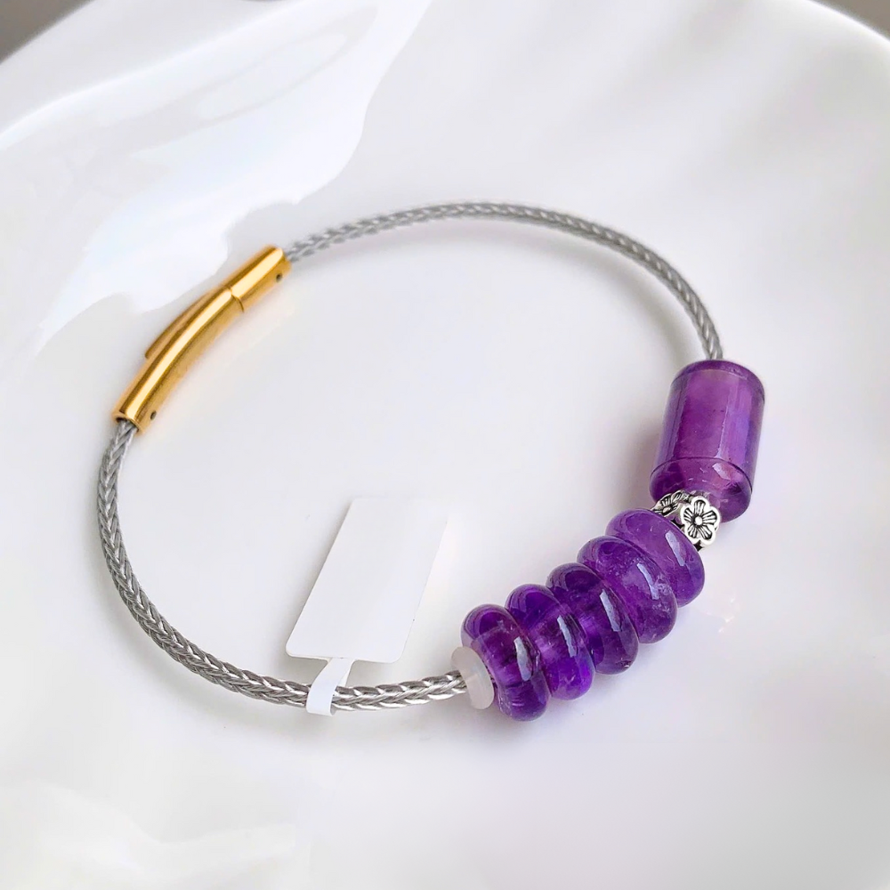 PT180 - Vòng tay dây cáp lu thống ngũ điếu đá tự nhiên_thumbnail_1