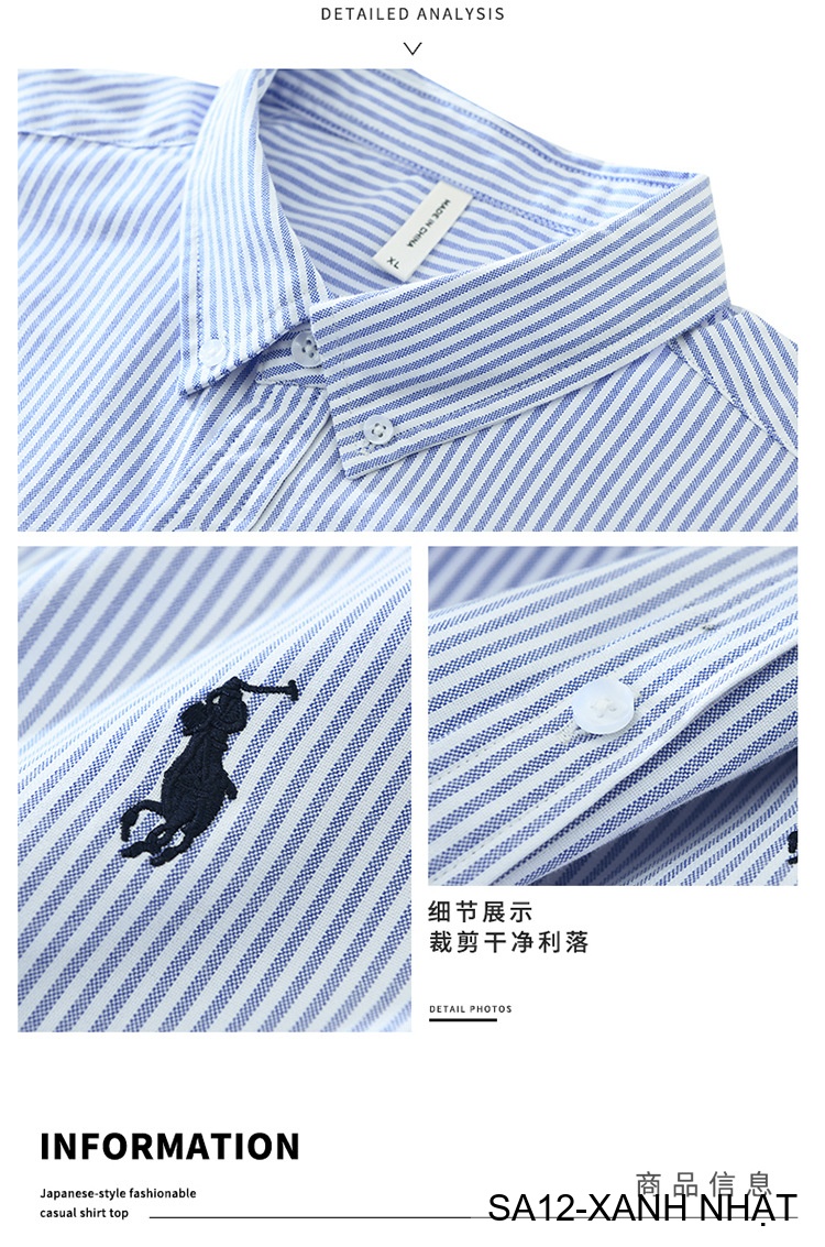 SA12 - Áo sơ mi nam dài tay sọc ngang phong cách Nhật Bản, chất cotton mềm mại, dáng rộng thoải mái_thumbnail_10