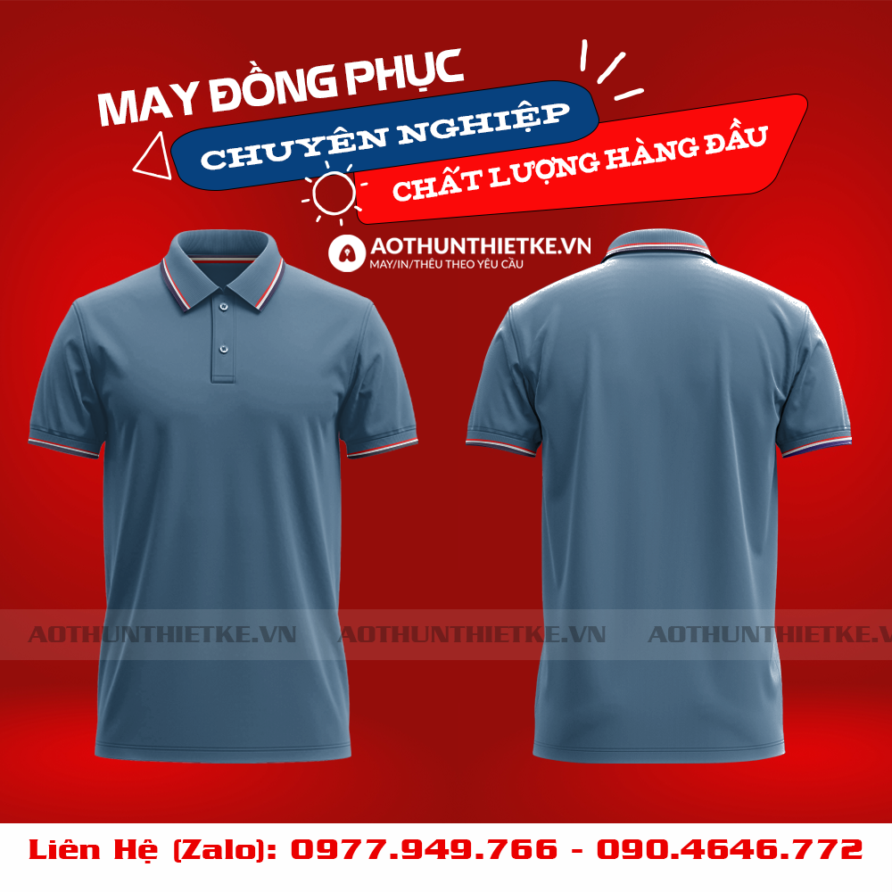 Áo Đồng Phục Polo 3 Sọc Xám Xanh_thumbnail_0
